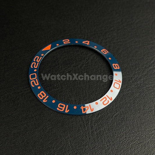 38mm Ceramic Bezel insert Dark Blue Red For Rolex Seiko SKX SRPD