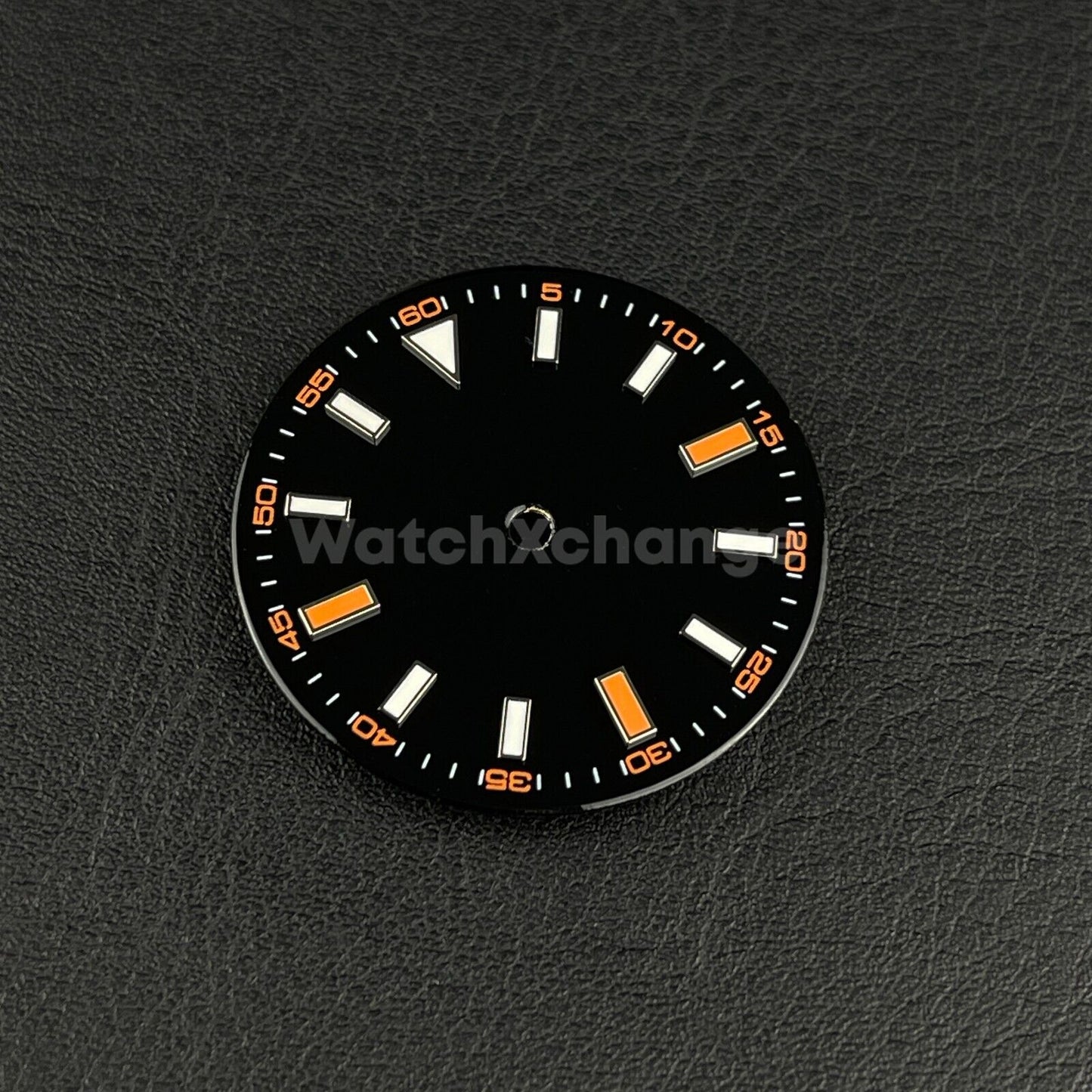 28.5mm Black Orange Watch Dial Blue Luminous for SEIKO NH35 NH36 Movement Parts