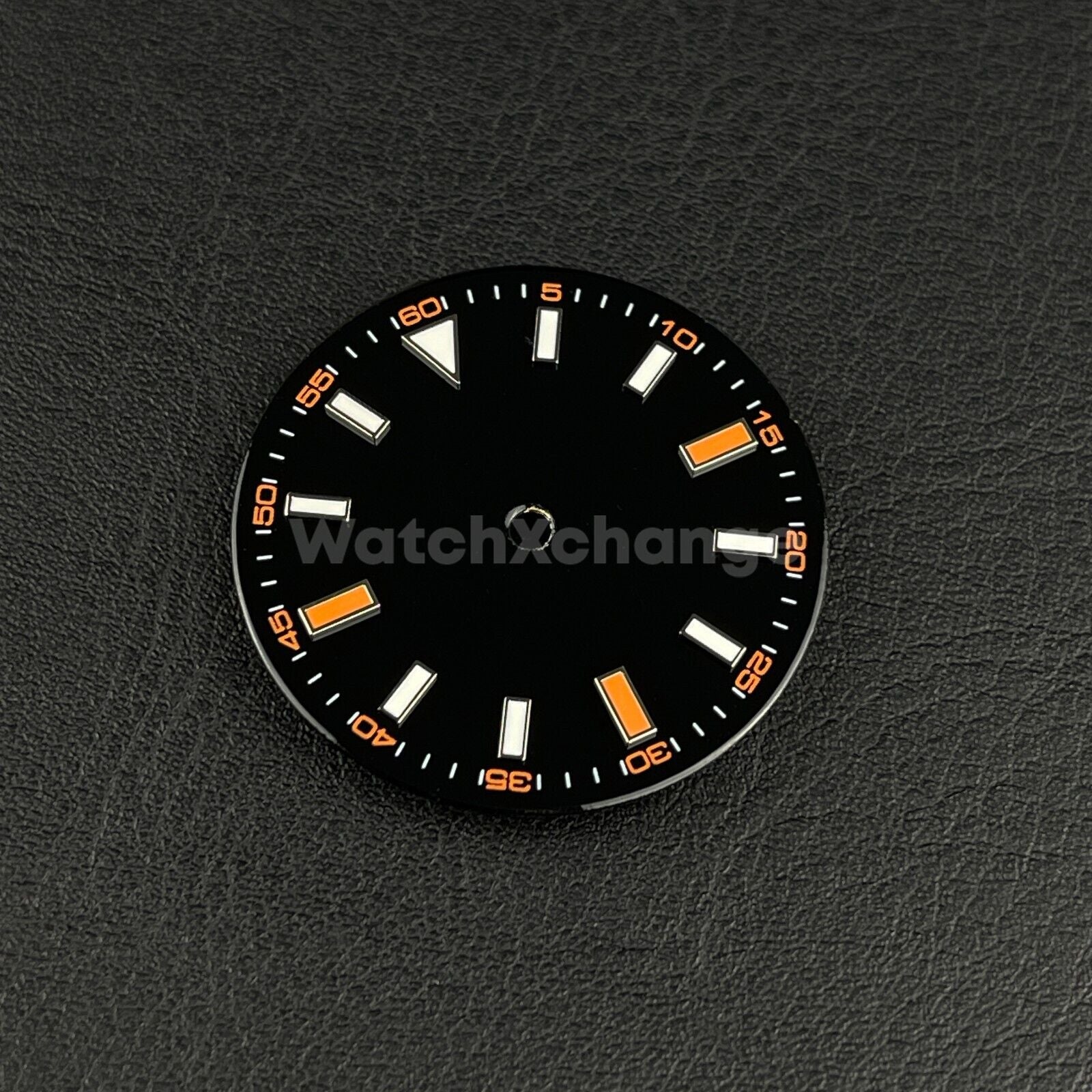 28.5mm Black Orange Watch Dial Blue Luminous for SEIKO NH35 NH36 Movement Parts
