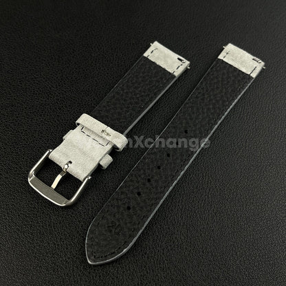 Grey Watch Strap Suede Leather Premium Quick Release Band 18 19 20 22mm
