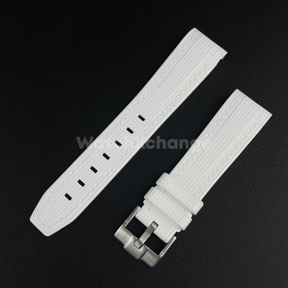 White 20mm Silicone Rubber Curved End Watch Strap Band For Omega Rolex