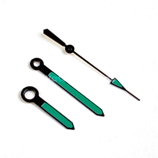 Black & Green Watch Hands For SEIKO NH35 NH36 Movements Style Triangle End