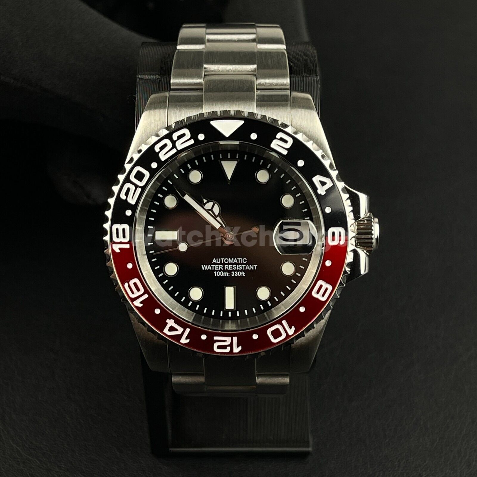 Black & Red Coke 40mm Diving Mens Watch NH35A Automatic Movement Sapphire Steel