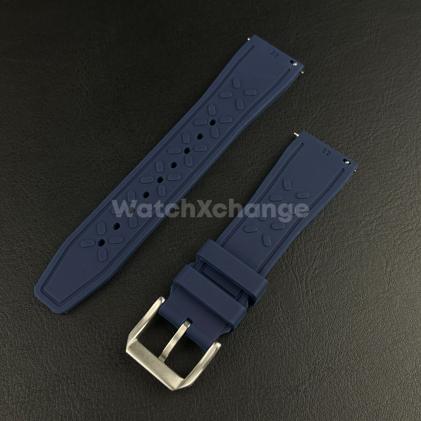 Navy Blue Rubber Strap For IWC Pilot Portugal Portofino Quick Release 20 21 22mm