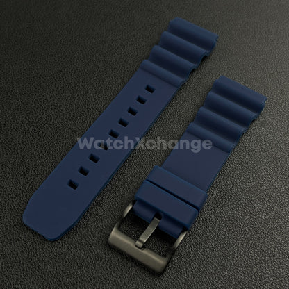Blue Rubber Watch Strap Band For Rolex Seiko SKX007 Citizen Universal 20/22mm