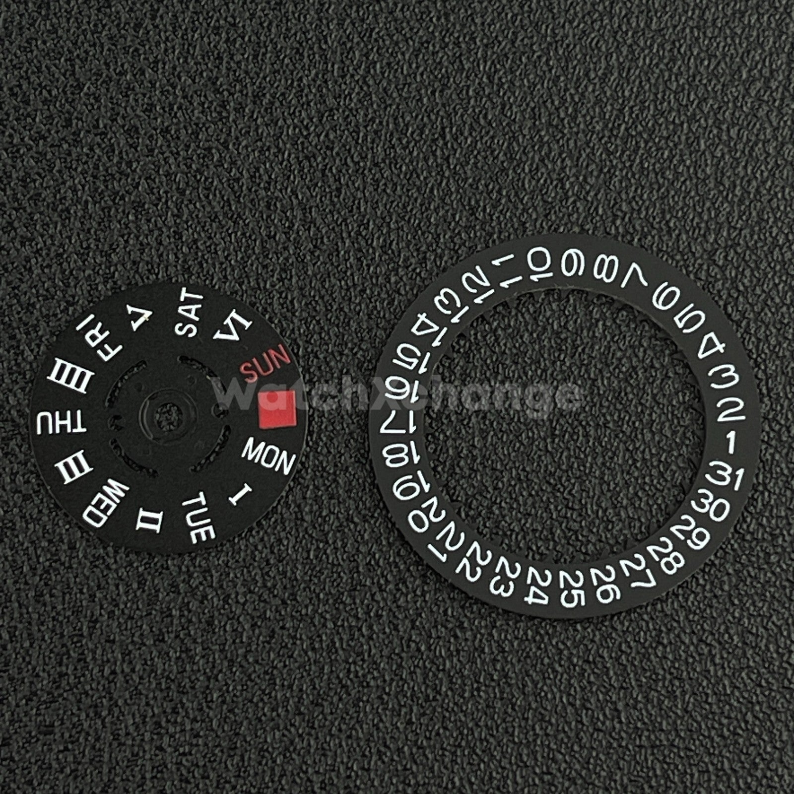 Roman Numeral & English Black White Day Week Date Disk Wheel for NH36 Movement
