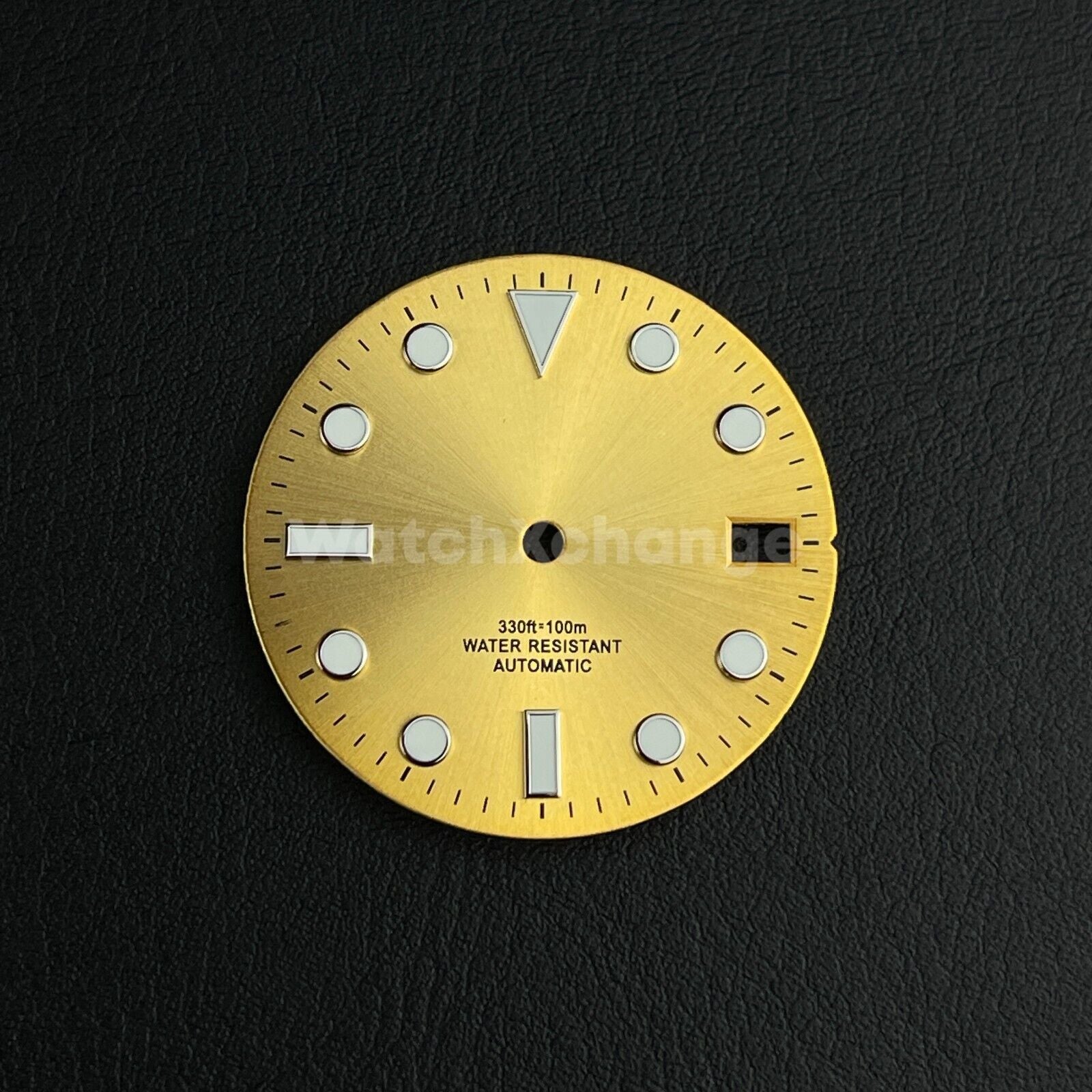 28.5mm Gold Watch Dial Green Luminous for SEIKO NH35 Watch Movement Parts