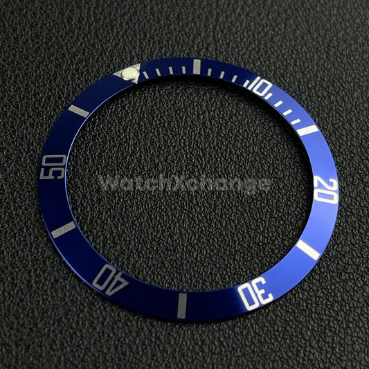 Blue & Silver 37.6mm Aluminium Watch Bezel Insert for Rolex 16610 Seiko
