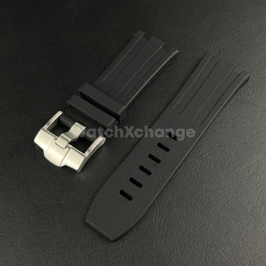 Black Audemars Piguet AP 28mm Royal Oak Silicone Rubber Watch Strap 15710 15703