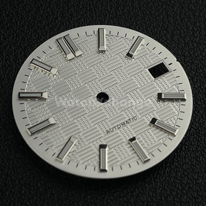 28.5mm White Grid Dots Pattern Texture Watch Dial for SEIKO NH35 NH36 Movement