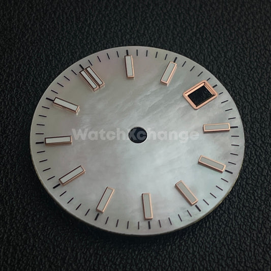 28.5mm White Pearl Shell Texture Watch Dial for SEIKO NH35 NH36 Movement