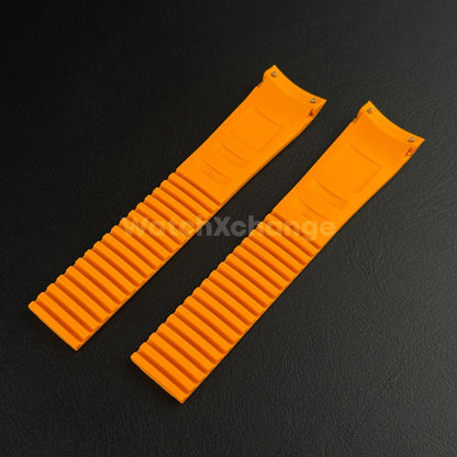 Orange 21mm Silicone Watchband For Patek Philippe Aquanaut Grenade 5164 5167