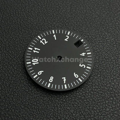 28.5mm Black & White Watch Dial for NH35/NH36/4R Movements