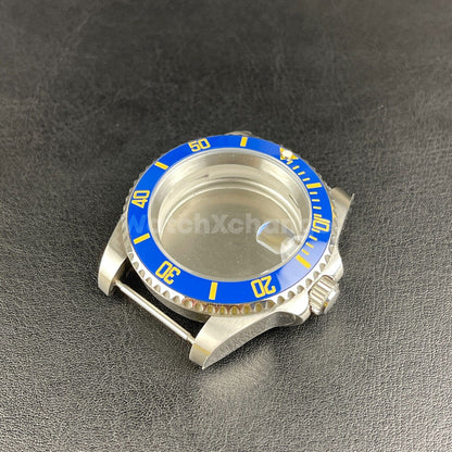 Diver 40mm SUB Watch Case fit NH35A NH36 10ATM Silver Colour Solid Back Sapphire