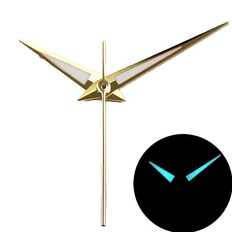 Gold Polished Watch Hands For NH35 NH36 NH38 NH70 Movements Green or Blue Lume