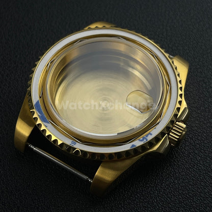 40mm Gold Stainless Steel Divers Watch Case GMT Submariner for NH35 NH36