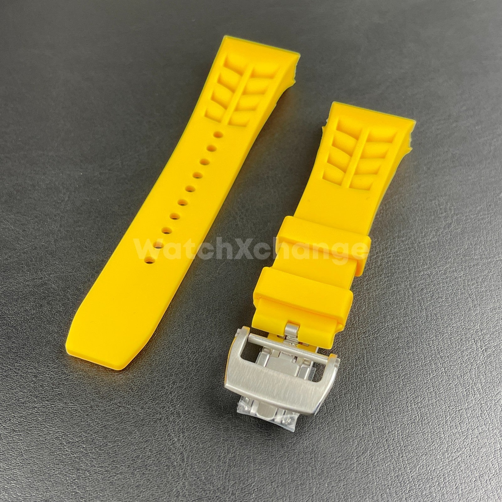 Yellow 25mm-Spring Bar-Watch Rubber Band Strap For RICHARD MILLE RM011 RM-11
