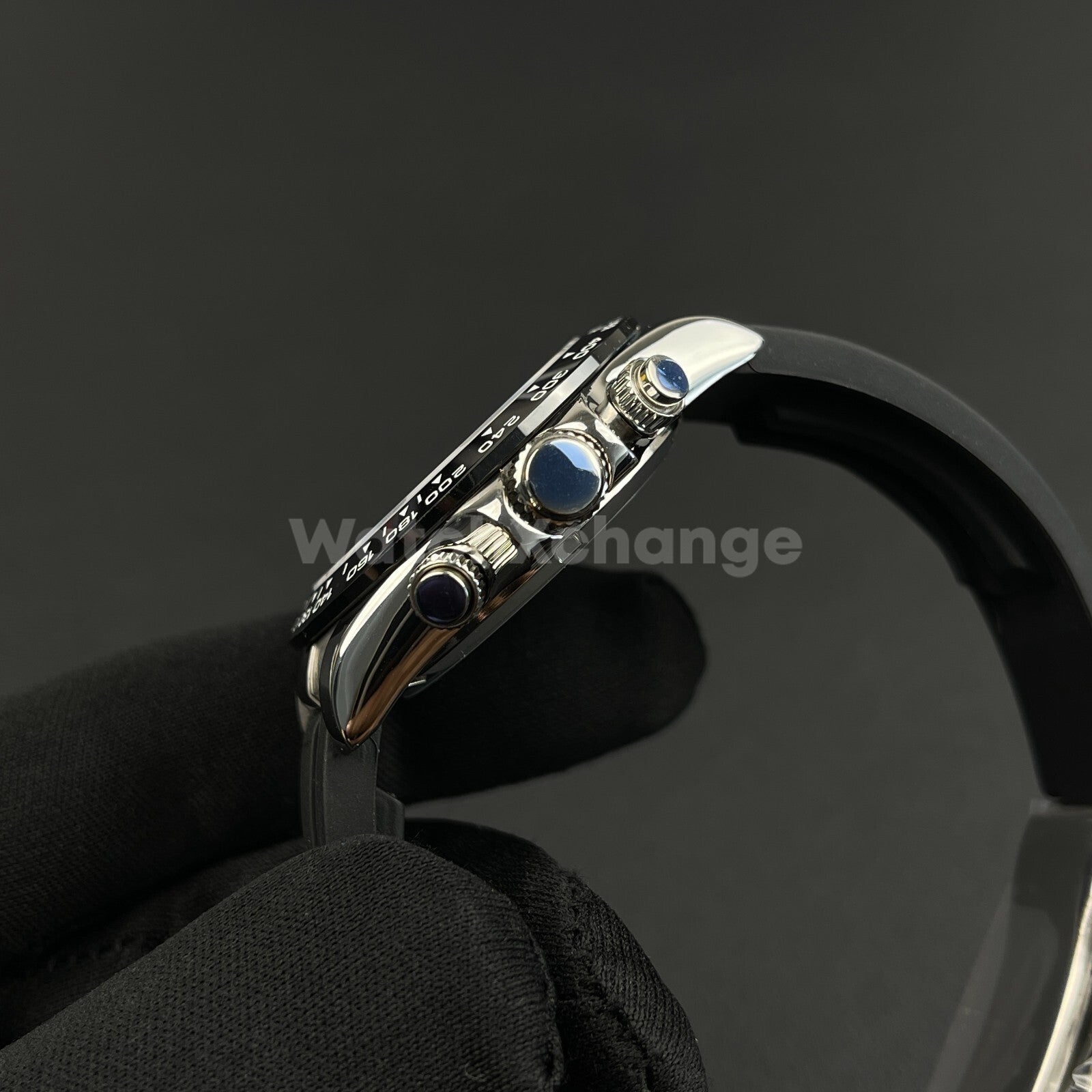 40mm Silver Stainless Steel Sapphire Glass Watch Case for VK63 Quartz Movement