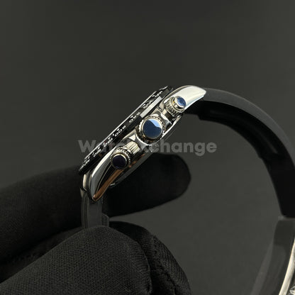 40mm Silver Stainless Steel Sapphire Glass Watch Case for VK63 Quartz Movement