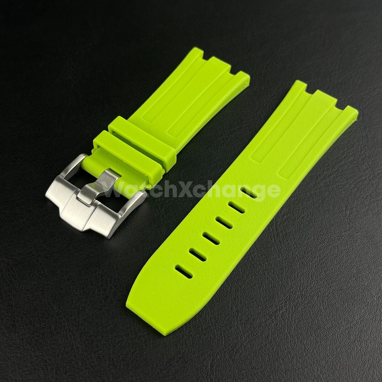 Green Audemars Piguet AP 28mm Royal Oak Silicone Rubber Watch Strap 15710 15703