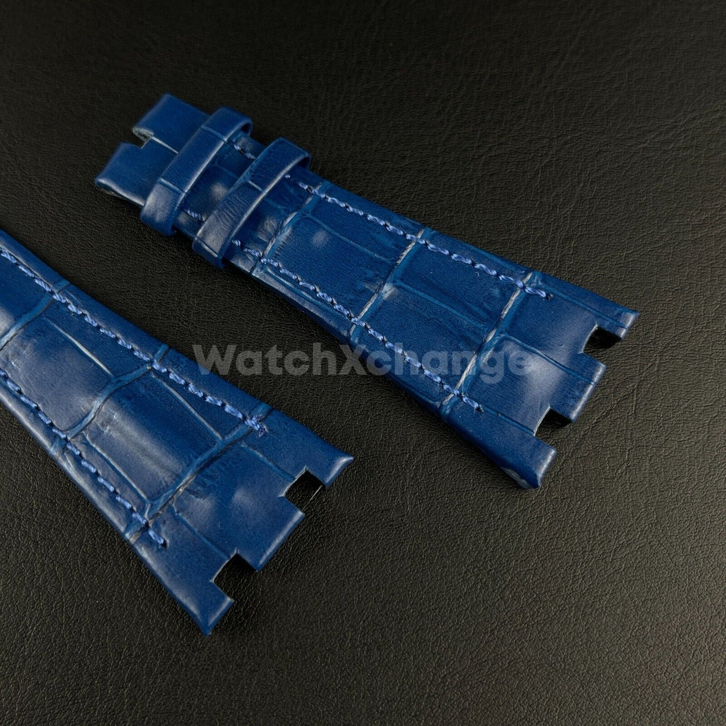 Blue High Quality Genuine Leather Watch band Strap 28mm for AP ROYAL OAK