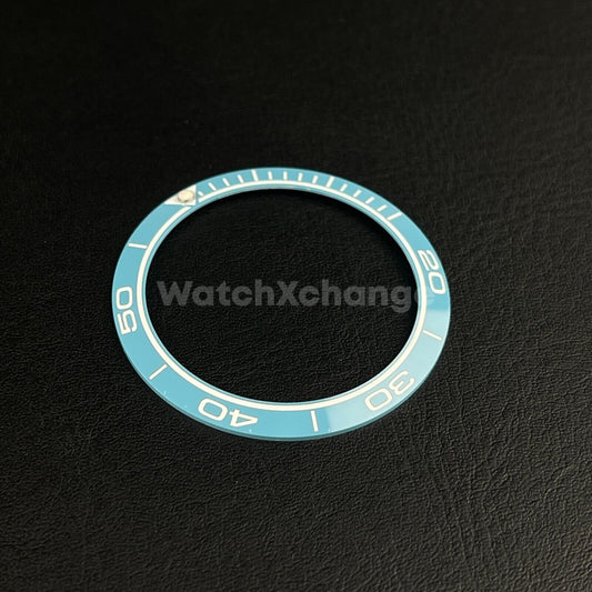 38mm Ceramic Bezel insert Light Sky Blue & White For Rolex Seiko SKX SRPD