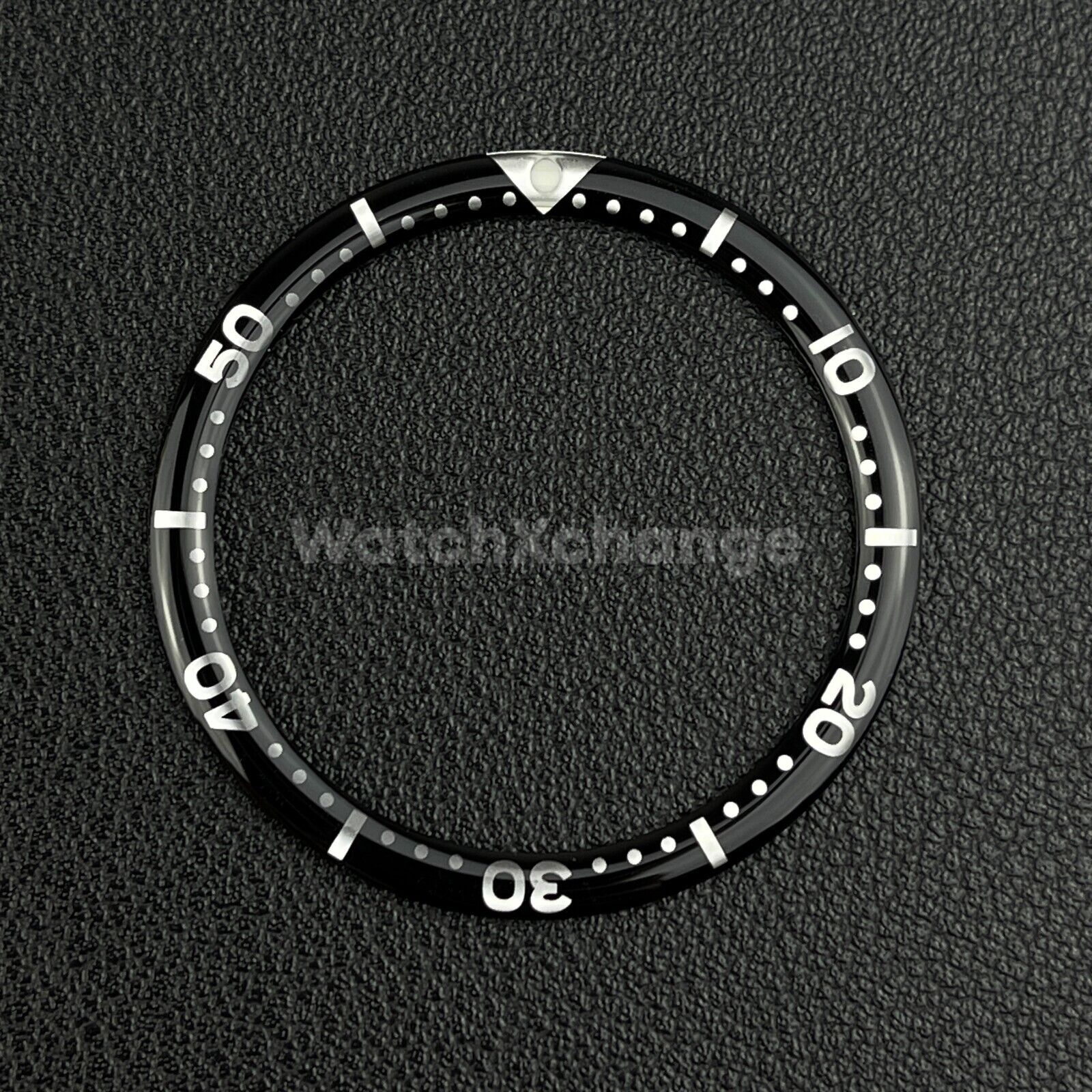 Black & Silver 38mm Flat Resin Bezel Insert For Divers Watch Seiko Mod SKX SRPD