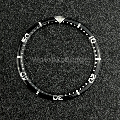 Black & Silver 38mm Flat Resin Bezel Insert For Divers Watch Seiko Mod SKX SRPD