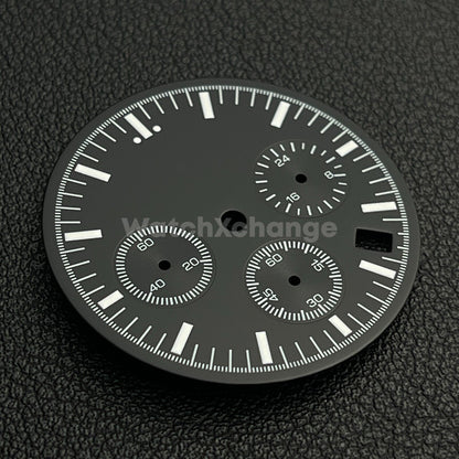 Black 31.5mm Modified Watch Dial Accessory for VK63 Quartz Movement