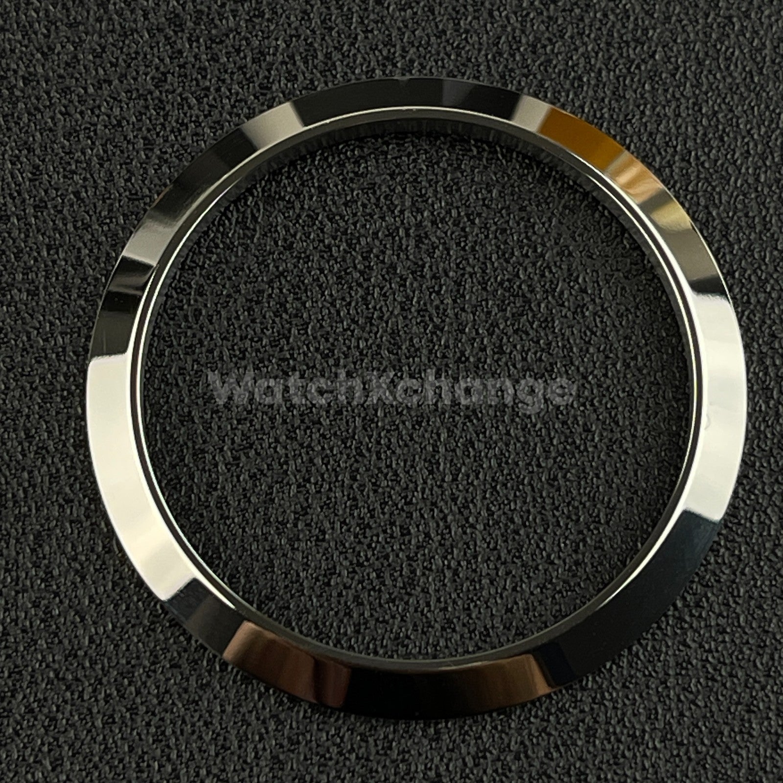 Silver Sloped Polished Stainless Steel Watch Bezel Insert Ring 36mm 39mm
