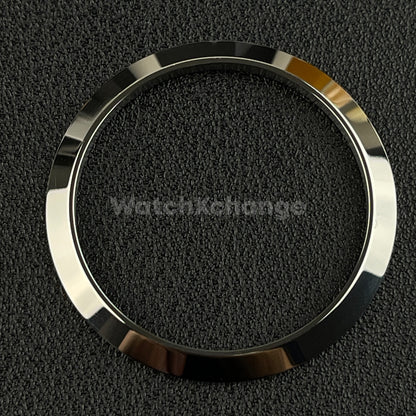 Silver Sloped Polished Stainless Steel Watch Bezel Insert Ring 36mm 39mm