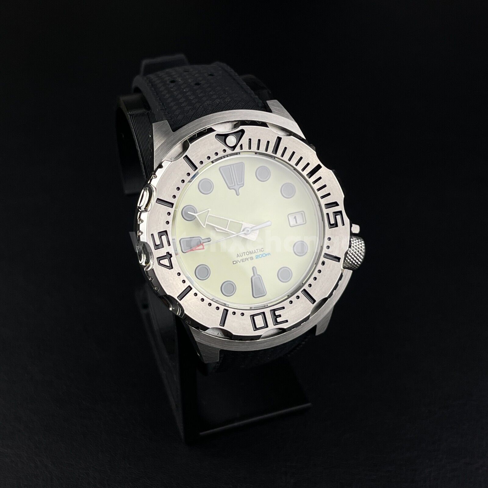 Monster Black & Green Diving Mens Watch NH35A Automatic Movement Sapphire Steel