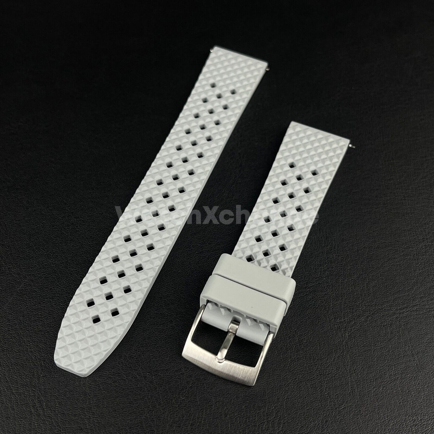 Premium Waffle FKM Rubber Watch Strap Band 20mm Quick Release Various Colours