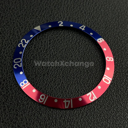 Blue & Red 37.5mm Aluminium Watch Bezel Insert for Rolex 16610 Seiko