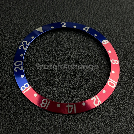 Blue & Red 37.5mm Aluminium Watch Bezel Insert for Rolex 16610 Seiko