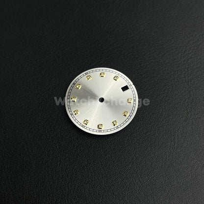 28.5mm Silver Diamond Watch Dial for SEIKO NH35 NH36 Movement