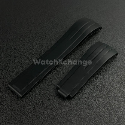 Black 20mm Replacement Submariner GMT Silicone Rubber Watch Strap Band For Rolex
