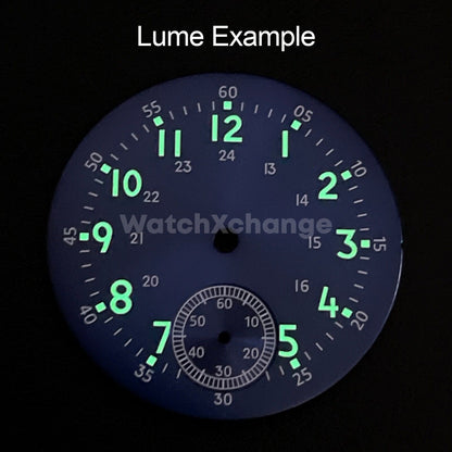 37mm Blue Watch Dial Green Luminous DIY For ETA6498 ST3621 Movement Part