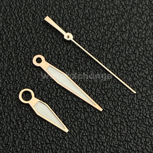 Rose Gold & White Watch Hands For SEIKO NH35 NH36 Movements Pilot Style