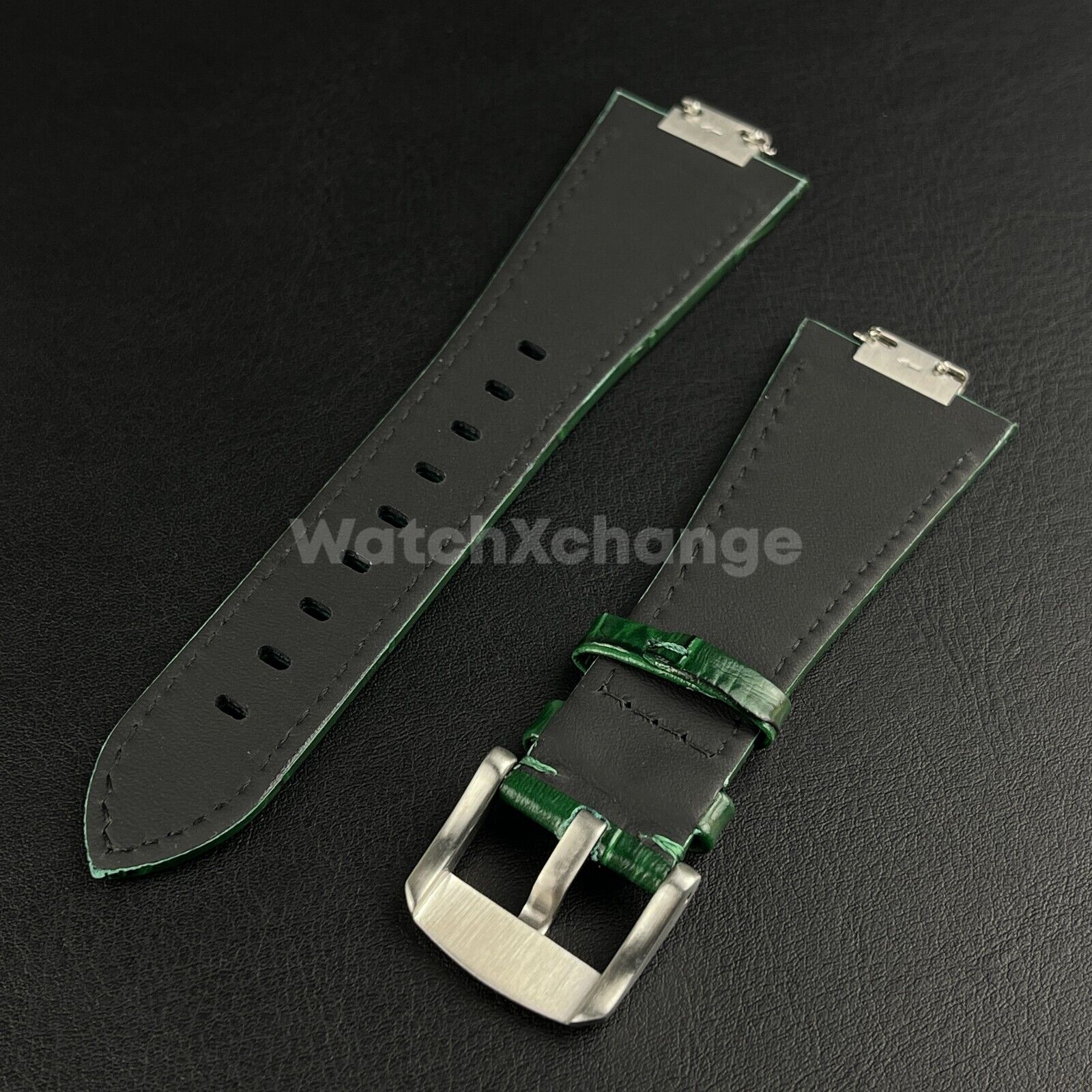 27mm Green Leather Strap For TISSOT PRX Powermatic 80 Watch Band 40mm