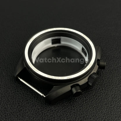 DEFECTIVE 40mm Black Stainless Steel Watch Case for VK63 Quartz Movement
