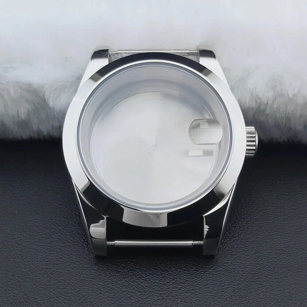 40mm Silver Stainless Steel Watch Case for Seiko NH35/NH36 Mod Sapphire Glass