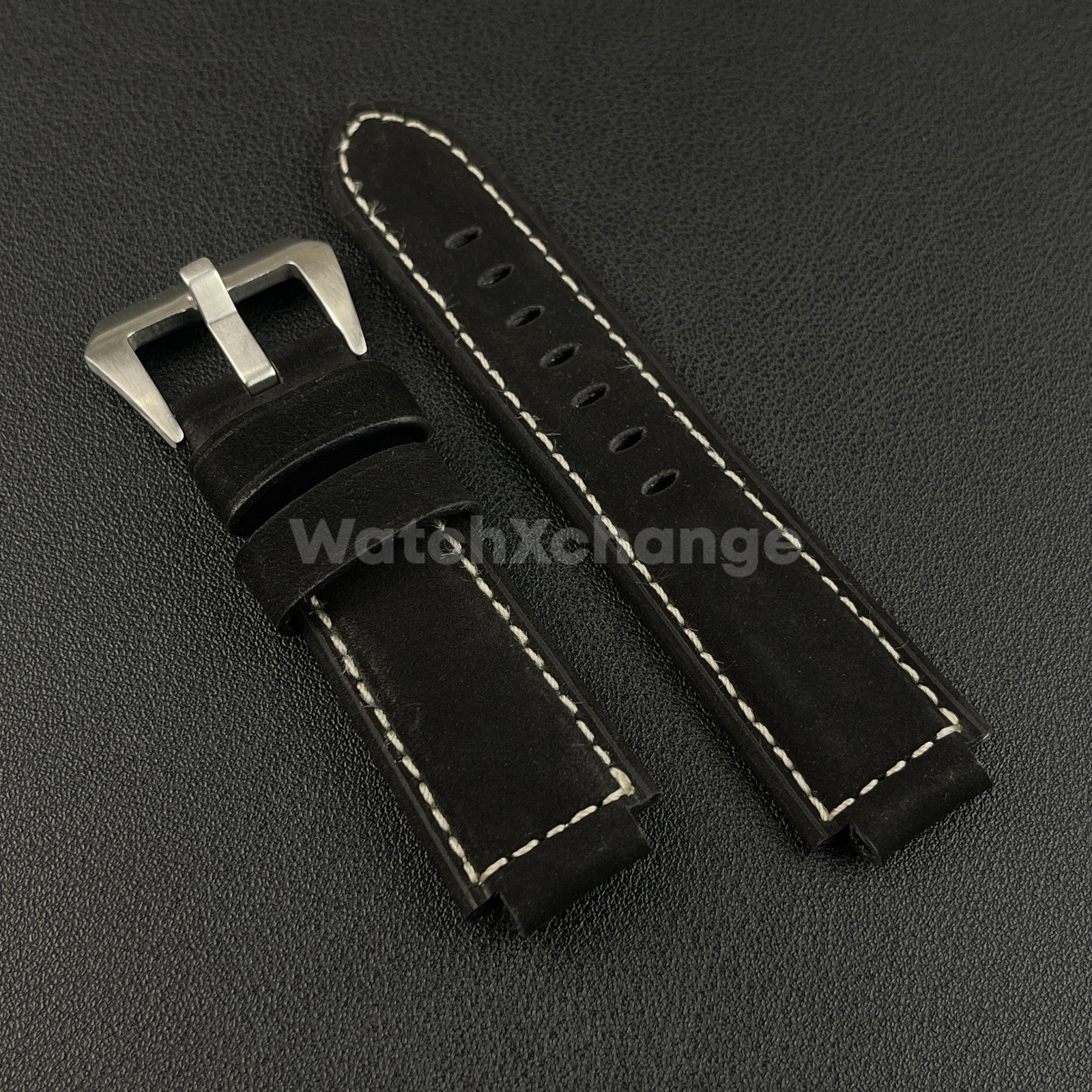 Black Suede Leather Watch Strap for Timex Tidal Compass T2N72 T2N720 14mm 16mm