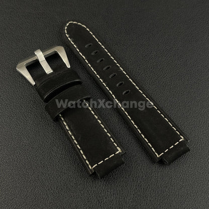 Black Suede Leather Watch Strap for Timex Tidal Compass T2N72 T2N720 14mm 16mm