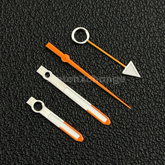 Orange & Silver Watch Hands For SEIKO NH34 NH35/36 Movements Triangle Arrow GMT