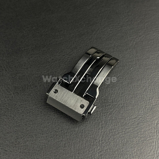 Black 22mm Clasp For HUBLOT Watch Rubber Strap Band Buckle Stainless Steel