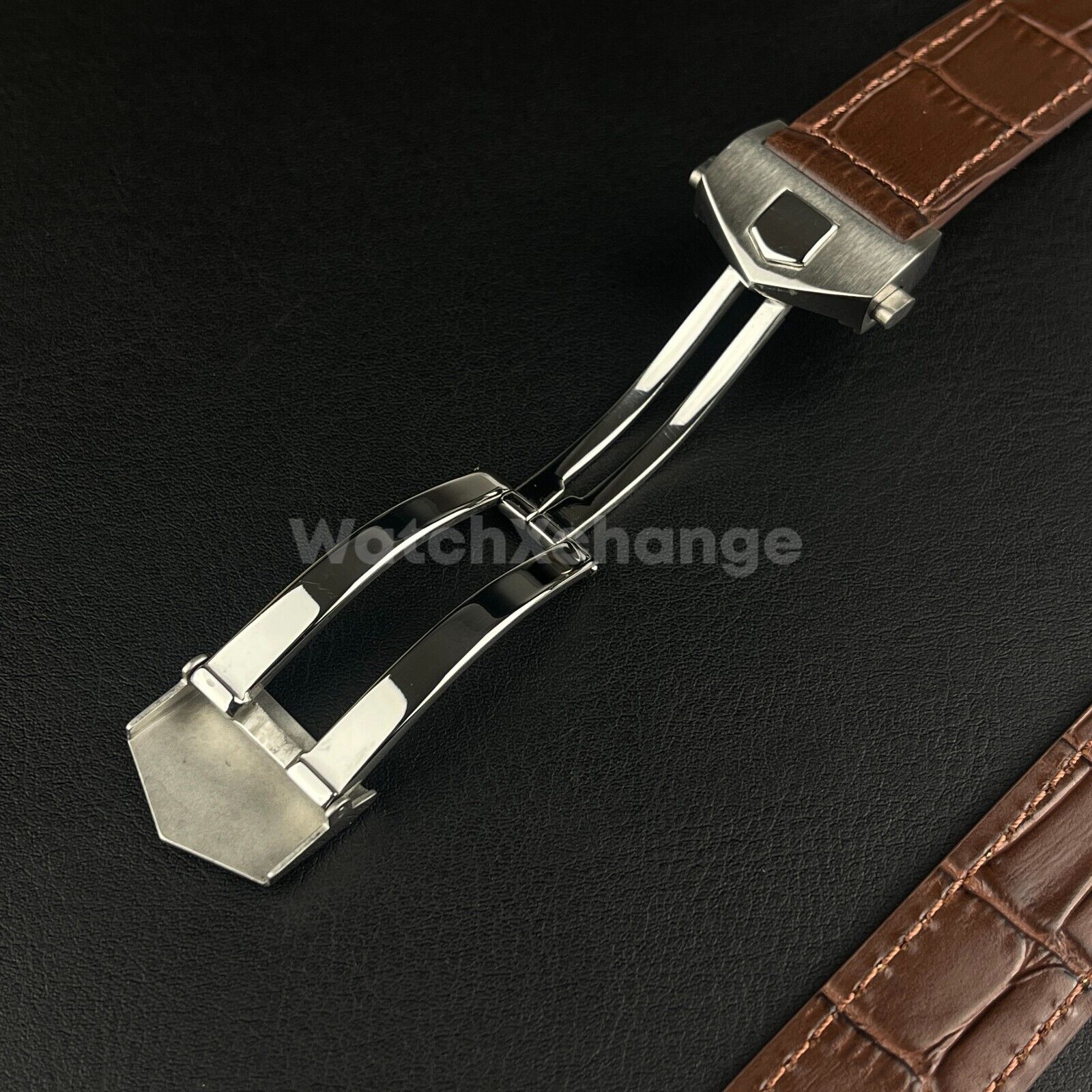 Brown Genuine Leather Strap For Tag Heuer Monaco Carrera Crocodile 20mm 22mm