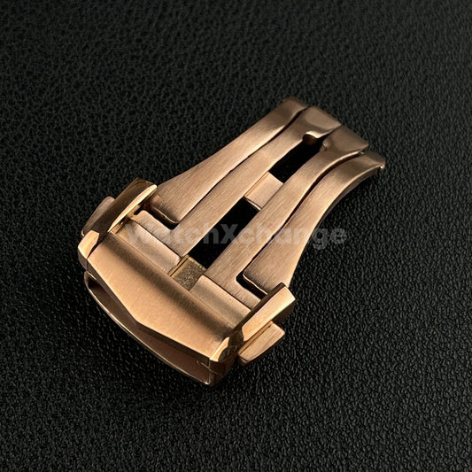 Rose Gold Steel Deployment Watch Folding Buckle Clasp For Omega 18 20 mm