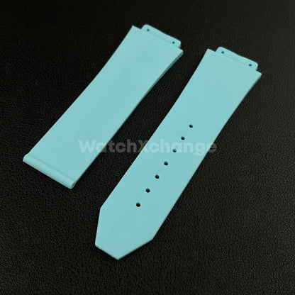 Blue Rubber Silicone Watch Strap Waterproof Band 26*19mm Fit HUBLOT BIG BANG