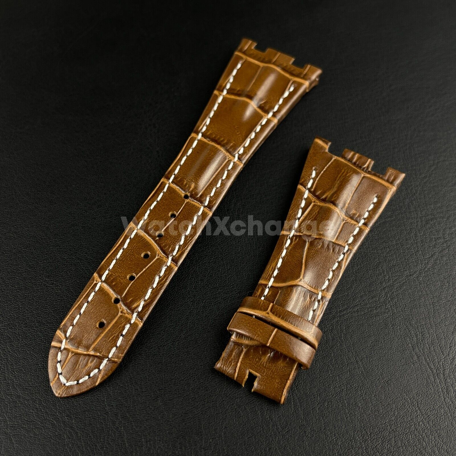 Brown High Quality Genuine Leather Watch band Strap 28mm for AP ROYAL OAK